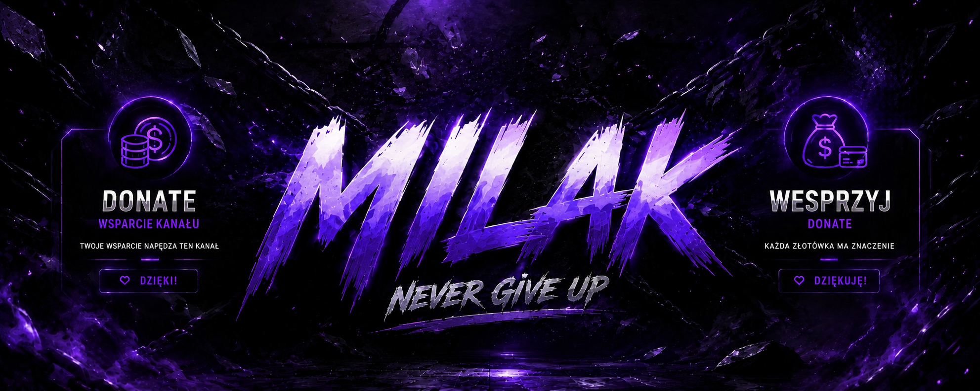 Baner streamera Milak – strona dotacji na StreamPay